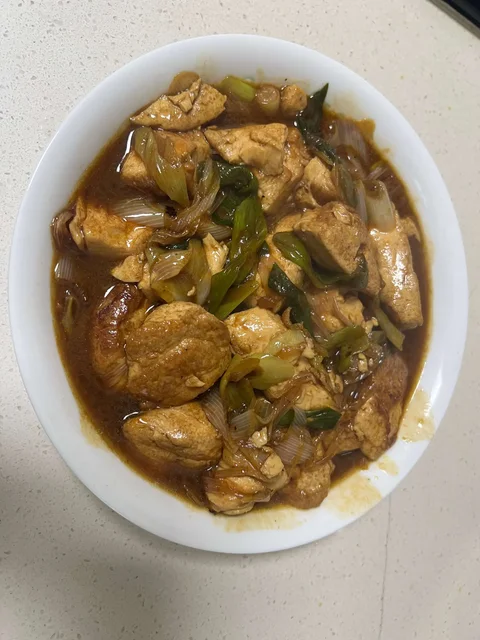 葱烧豆腐