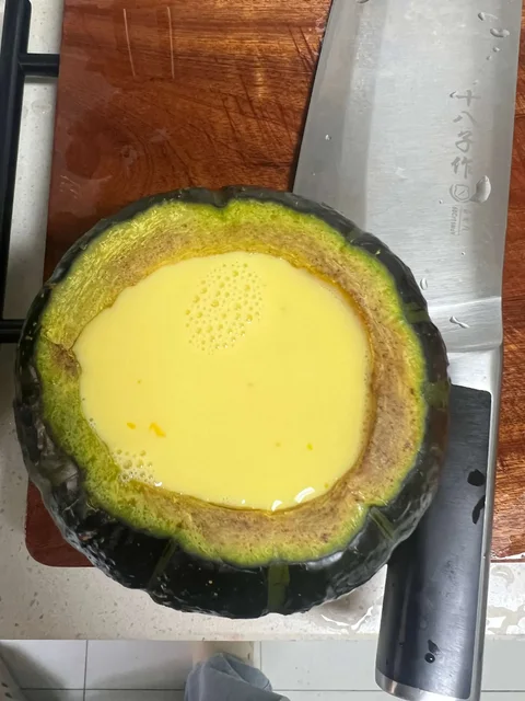 贝贝南瓜烤蛋奶